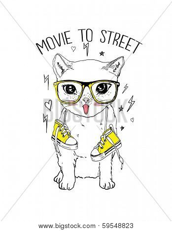 cute cat with shoes