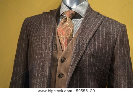 Brown Striped Suit