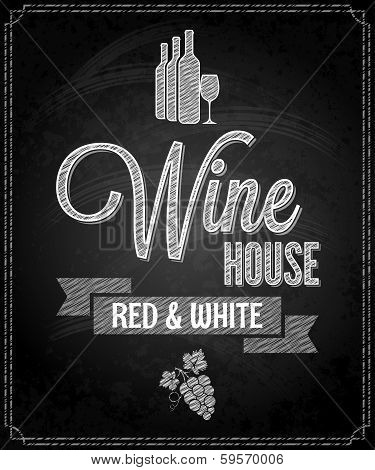 wine menu design chalkboard background