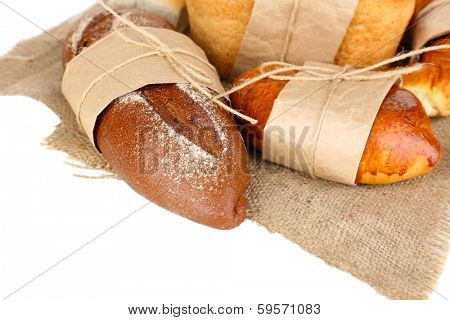 Different types of bread close up