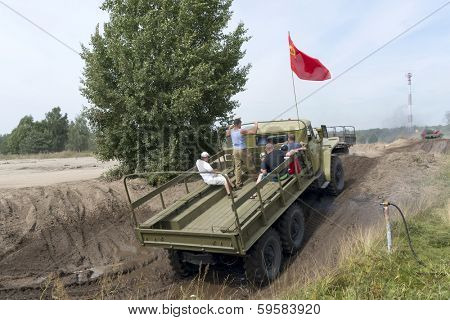 BORNE SULINOWO, POLAND - AUGUST 16: Driving on a military range during 