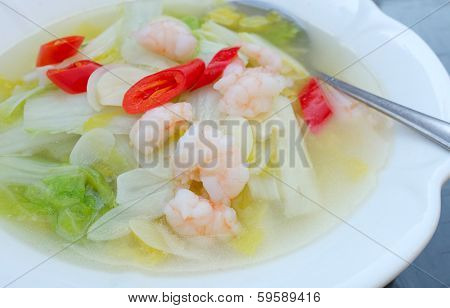 Chinese Cabbage Soup With Shrimps