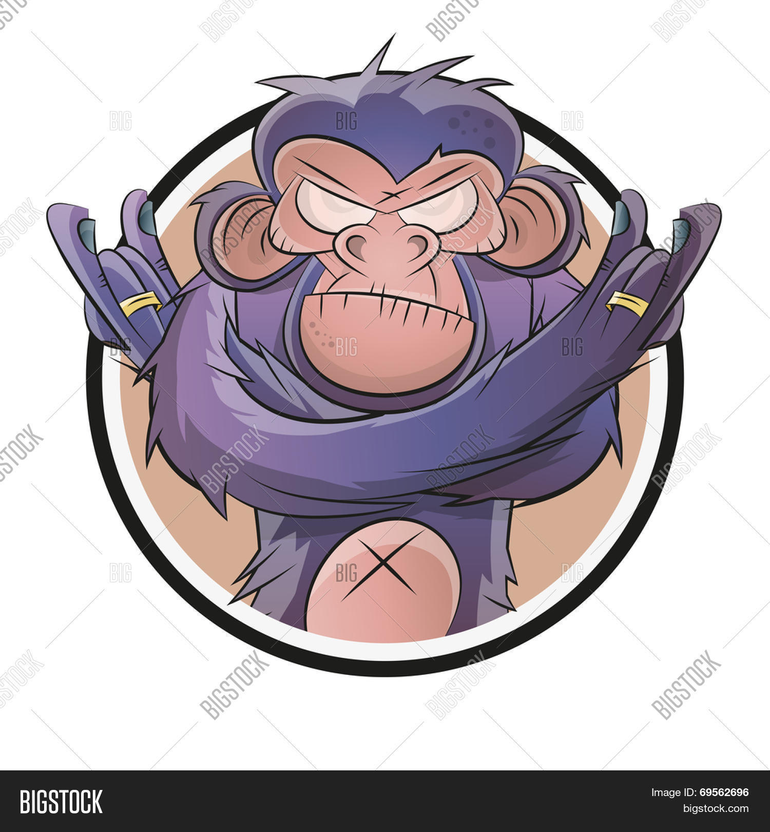 Angry Cartoon Chimp Vector Photo Free Trial Bigstock