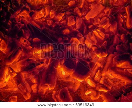 Red hot coals
