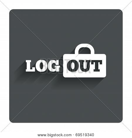 Logout sign icon. Log out symbol. Lock.