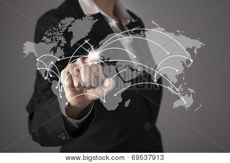 Businesswoman Touch Screen