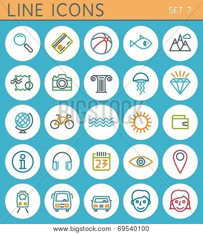 Travel Line Icons Set. Vector Web Design Elements