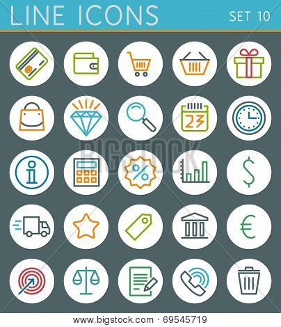Shopping line icons set. Sale vector web design elements