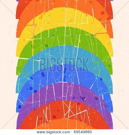 Seamless vertical pattern with rainbow