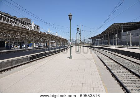 Empty passenger platforms.