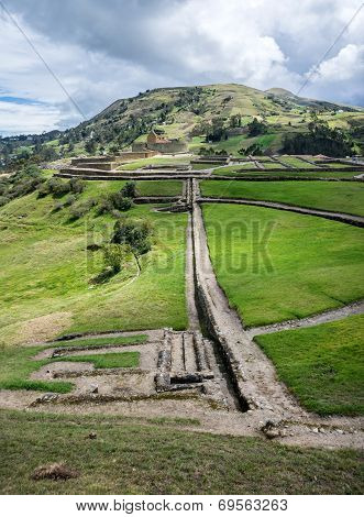 Overall view of the ancient Inca ruins of Ingapirca