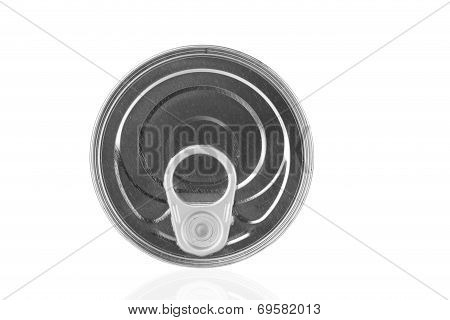 Top view of metal can.