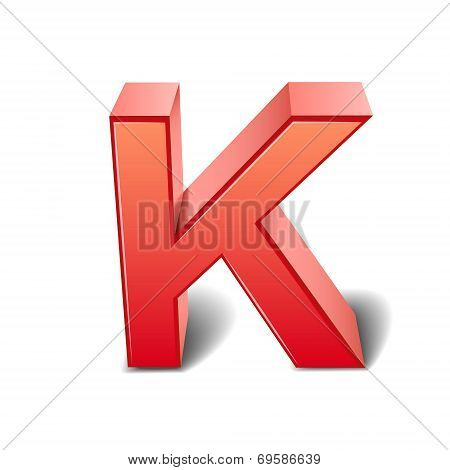 3D Red Letter K
