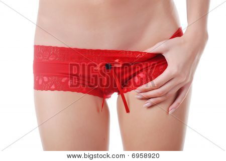 Hand und Hüften jungen Frau