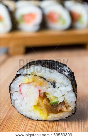 Close Up Of Sushi, Japanese Seafood