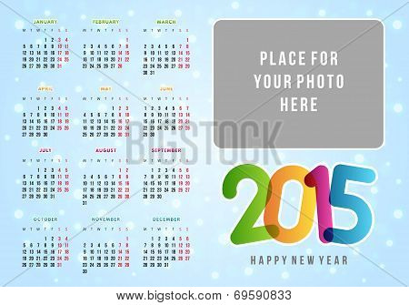 Calendar 2015 vector design template