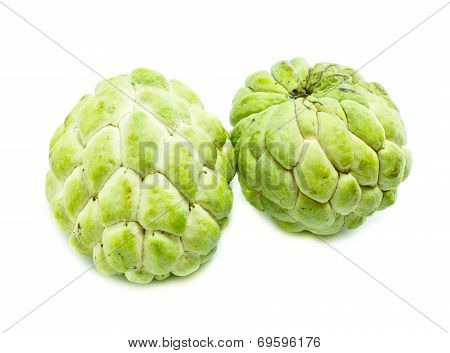 Custard Apple Fruit,annona Squamosa On White Background