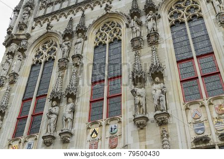 Details Of Town Hall, Stadhuis, Bruges.