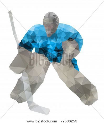 Hockey Goalie. Vector Drawing Created From Triangles