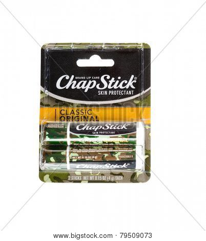Hayward, CA - January 5, 2015: Packet with a pair of ChapStick skin protection