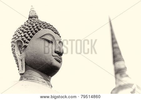 ancient buddha statue art process at Sukhothai historical park Sukhothai province Thailand