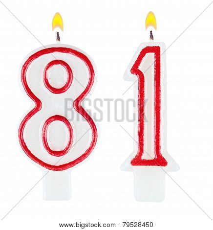Birthday Candles Number Eighty One