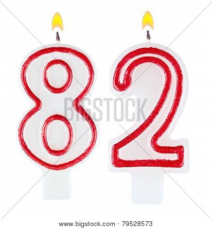 Birthday Candles Number Eighty Two