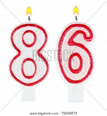 Birthday Candles Number Eighty Six