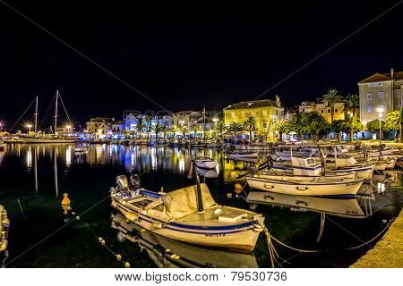 Supetar port by night