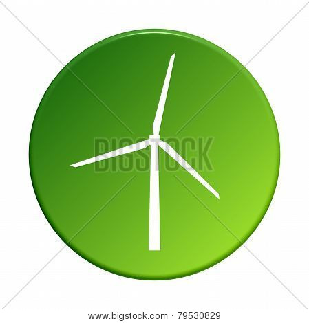 Round Button with windmill symbol