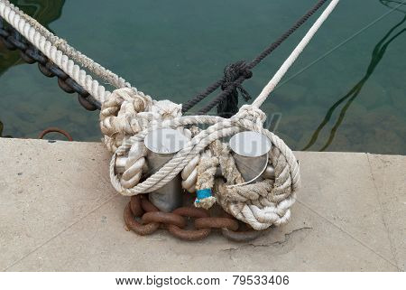 Mooring And Knight With Rope