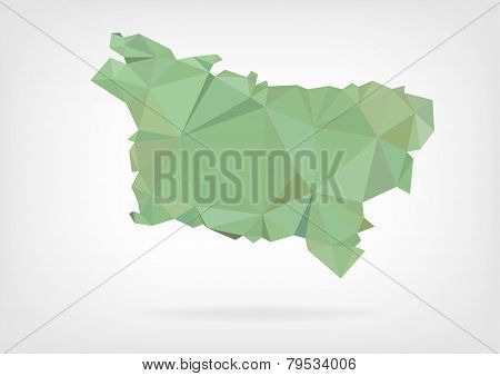 Low Poly map of french region Picardie
