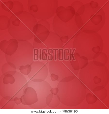 Background Vector-Red Hearts & Circles