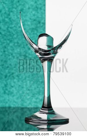 Broken glass with split reflection