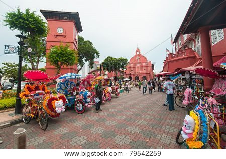 Decorative Trishaw At Malacca City Malaysia.