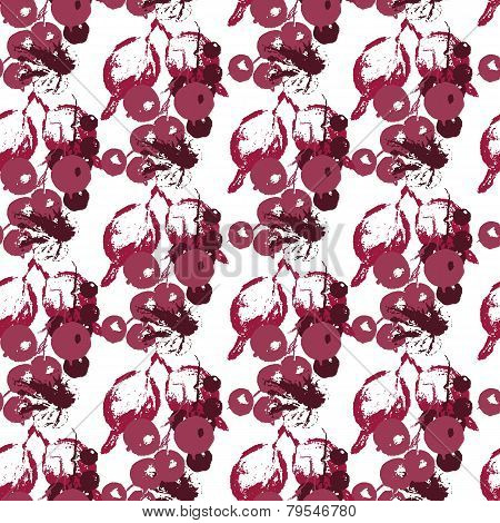 Seamless pattern with red berries