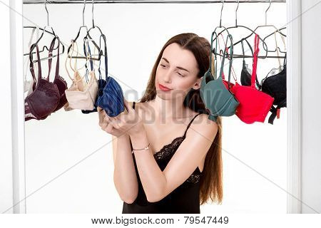 Woman choosing bras