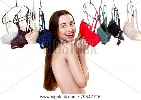 Woman choosing bras