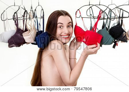 Woman choosing bras