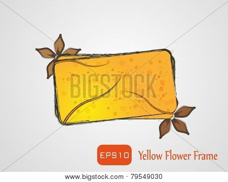 Flower frame, colored yellow. Fully vector, enjoy!