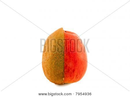 Helften van een Apple en Kiwi