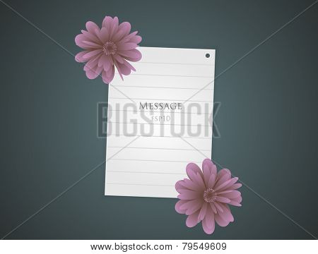 Message with flowers for your design. Fully vector, enjoy!