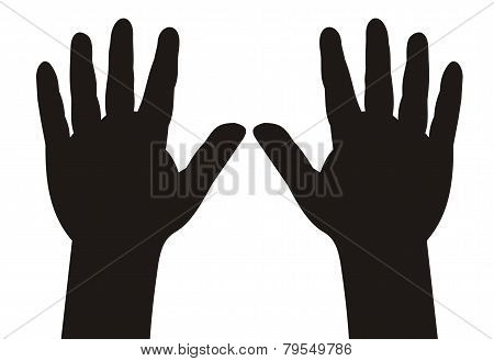Hands With Five Fingers Spread