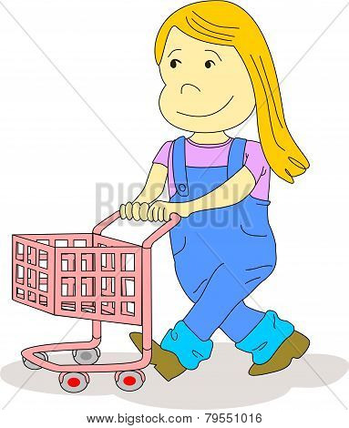 Kid with Shopping Cart