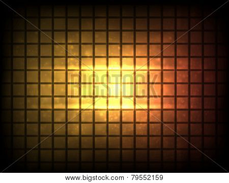 EPS10 vector abstract tiles design against dark background; composition is colored in shades of yellow and orange