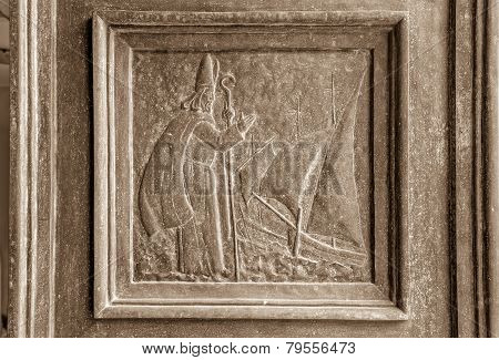 Supetar church door detail