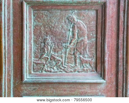Supetar church door detail