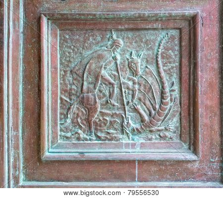 Supetar church door detail