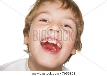 portrait small child in a white t-shirt