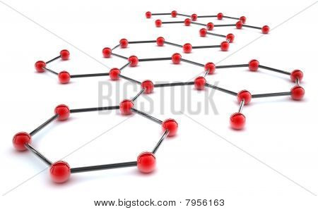 เครือข่าย neuronal บนพื้นหลังสีขาว